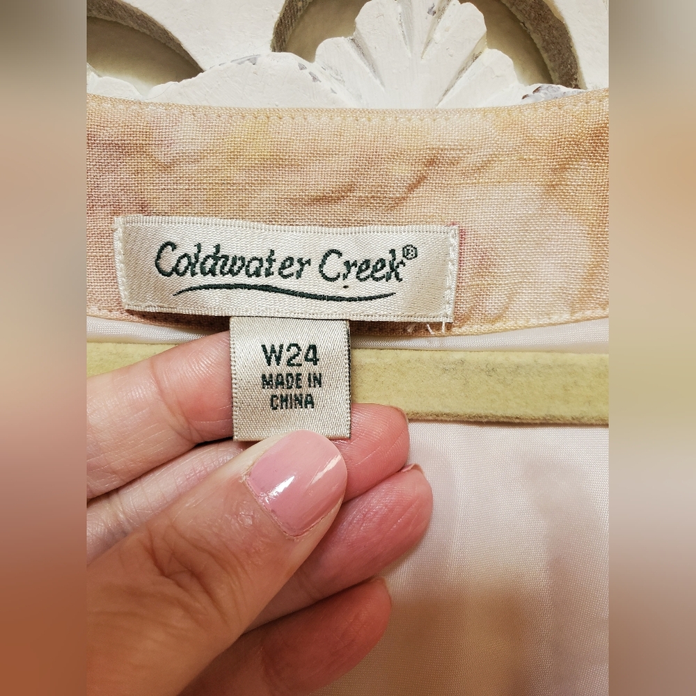Tea Dyed Process On Vintage Coldwater Creek Linen And Lace Dress W24 - Picture 10 of 11